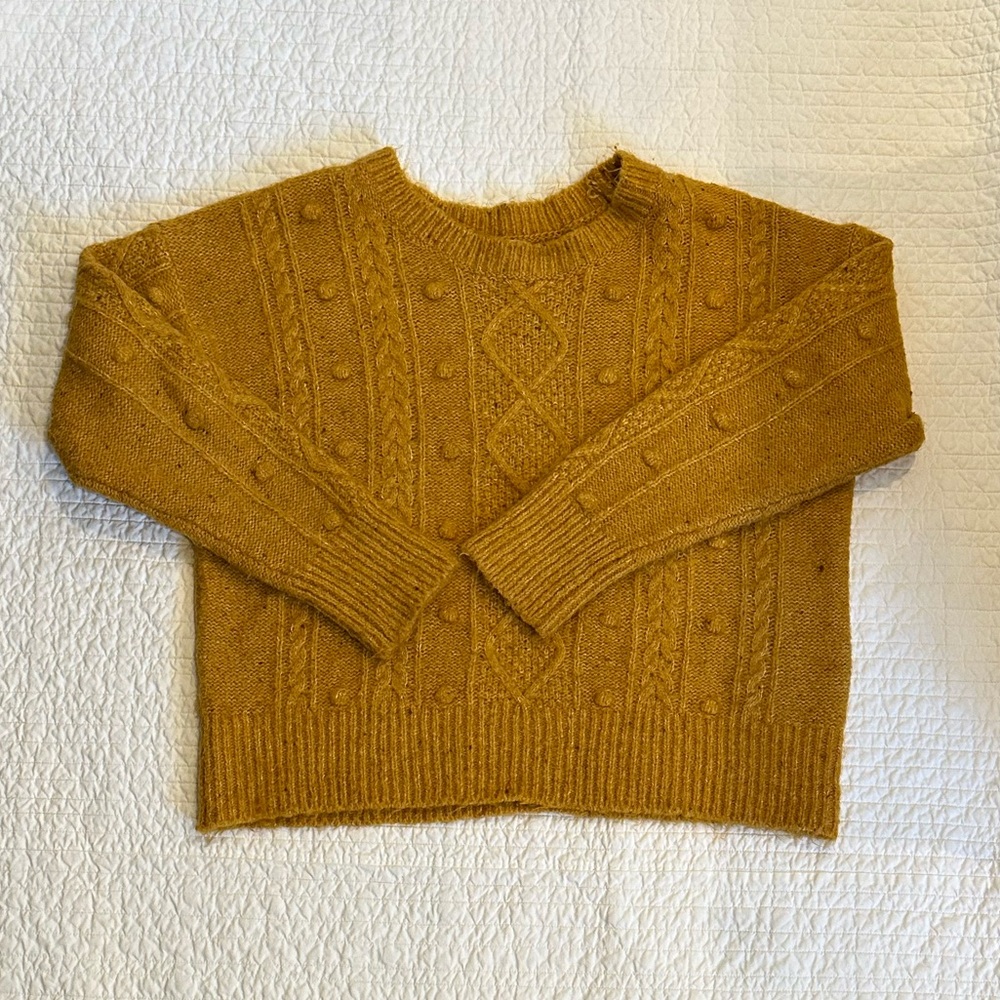 Mustard Cable Knit Sweater Old Navy Mediun
